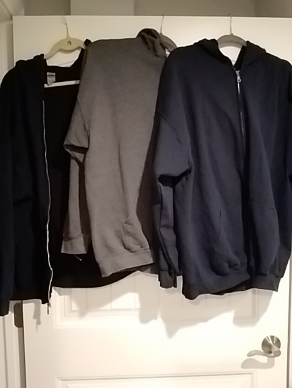 Bundle/Lot Of Four Gildan Men's Zip Hoodie in Navy and Gray